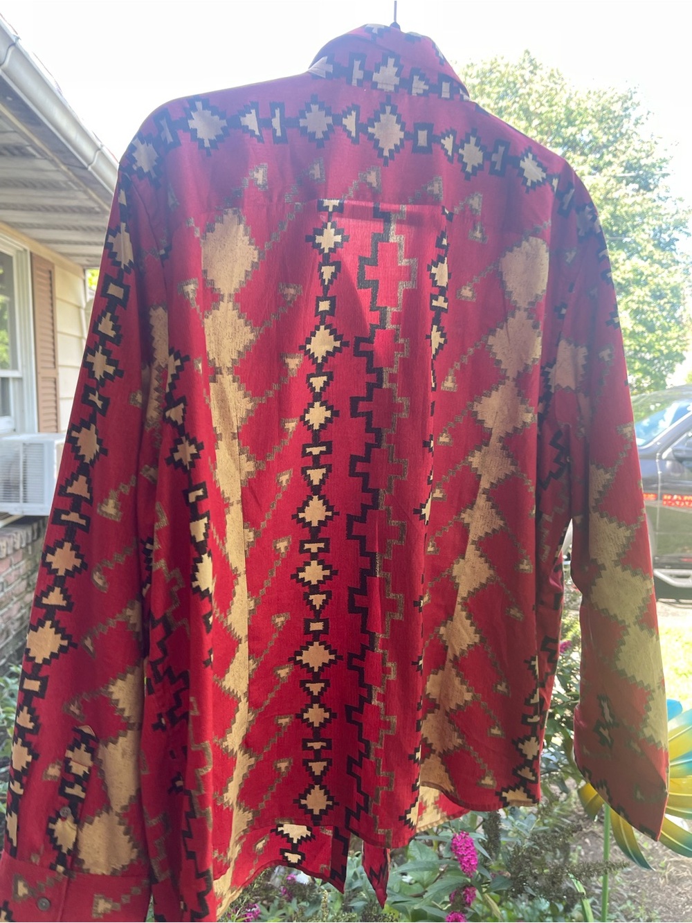 Womens Ralph Lauren Red Patterned Button-Up - Picture 2 of 4